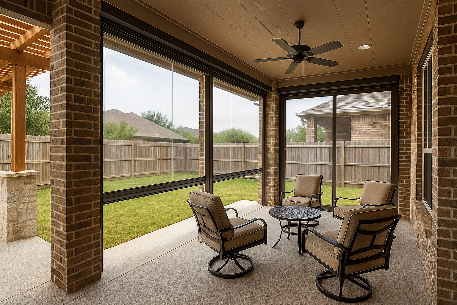 Gainesville vinyl motorized patio shades